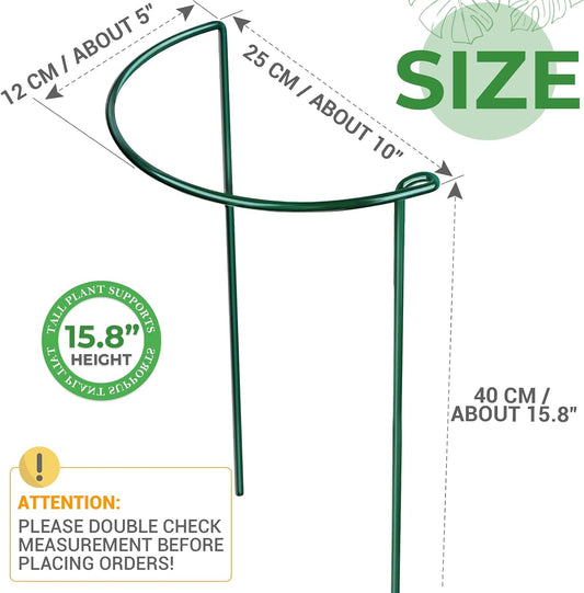 Plant Support, 8PCS Peony Cages and Supports, Plant Stakes for Indoor Plants, Outdoor Plants, Metal Garden Stakes, Plant Holders, Tomato Monstera Hydrangea Support Cage, 10" W x 15.8" H