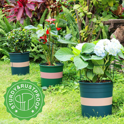 Plant Support, 8PCS Peony Cages and Supports, Plant Stakes for Indoor Plants, Outdoor Plants, Metal Garden Stakes, Plant Holders, Tomato Monstera Hydrangea Support Cage, 10" W x 15.8" H