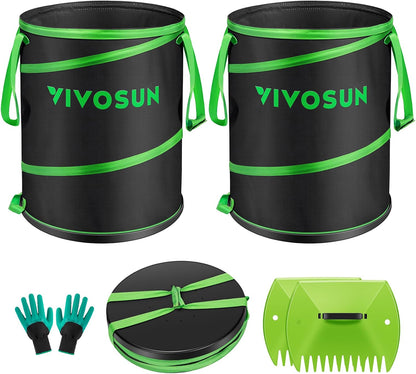 2-Pack 30-Gallon Collapsible Garden Bag, Yard Waste Containers