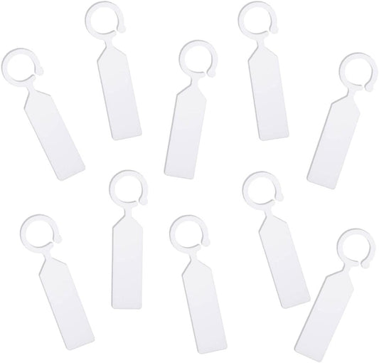 100 Pcs Thick Plastic Labels - Garden Waterproof Plant Tags - 4.3 inch Color Hanging Markers for Potted Plants, Nurseries, Trees, Gardening (White)