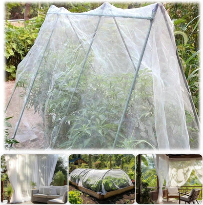 2PCS Mosquito Netting for Patio,10 x 16.5 Ft Garden Mesh Netting,Fly Insect Bird Net Barrier for Protect Vegetables Plants,Mosquito Mesh Screen for Outdoor Patios Apartment Balcony (White)