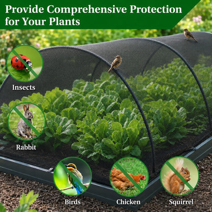 2PCS Mosquito Netting for Patio,10 x 16.5 Ft Garden Mesh Netting,Fly Insect Bird Net Barrier for Protect Vegetables Plants,Mosquito Mesh Screen for Outdoor Patios Apartment Balcony (White)