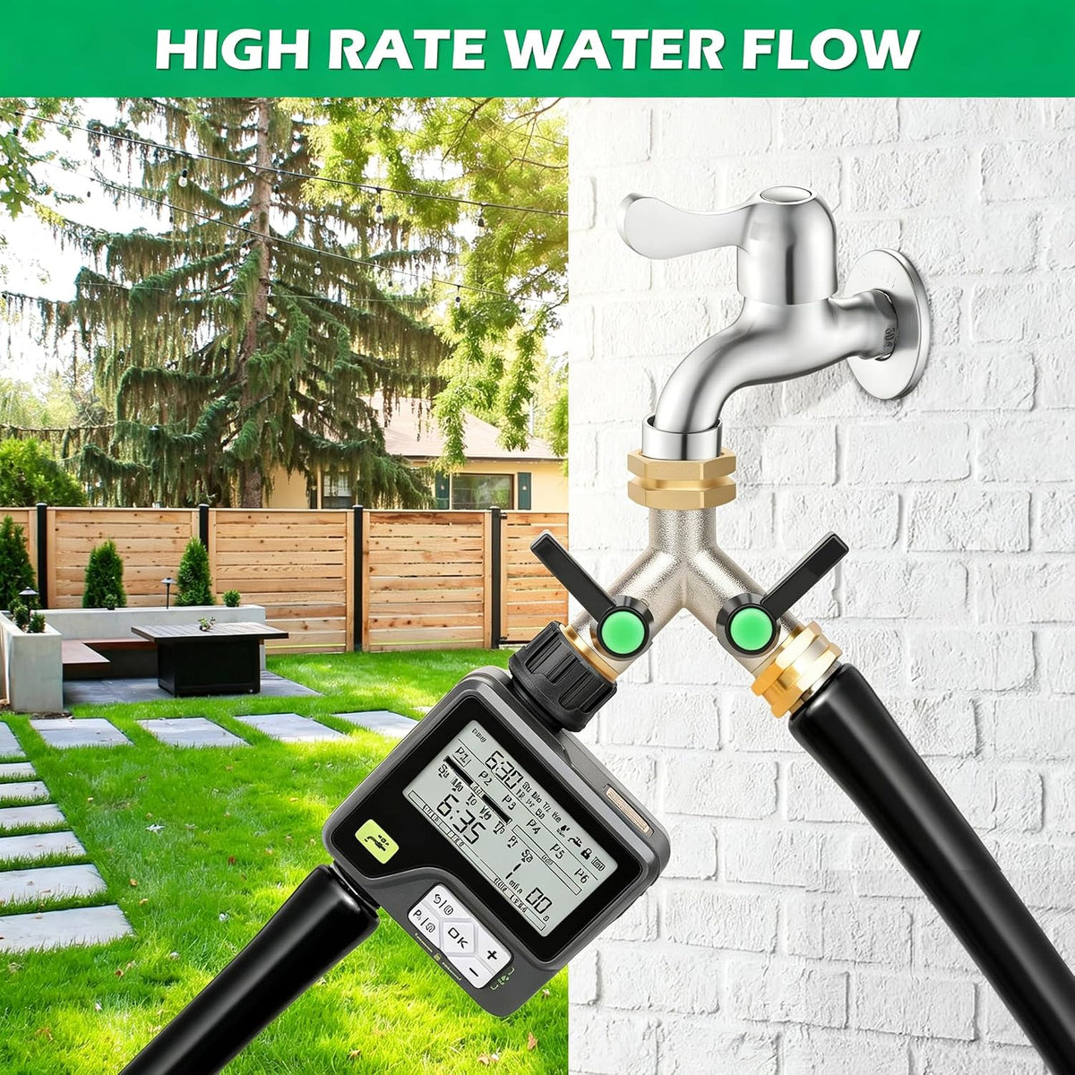 2 Way Y Hose Splitter Garden Water Faucet Spigot Splitter