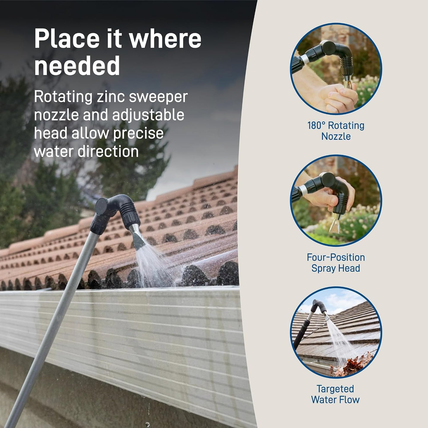 Telescoping Gutter Cleaning Wand, Silver - 58543