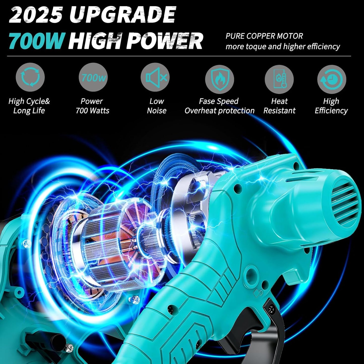 2-in-1 6 IN Electric Pole Saw & Mini Chainsaw, Cordless Battery Pole Saws for Tree Trimming, 21V Cordless Battery Chainsaw Powered with 2 Batteries, Lightweight Tree Trimming Tool for Small Branches