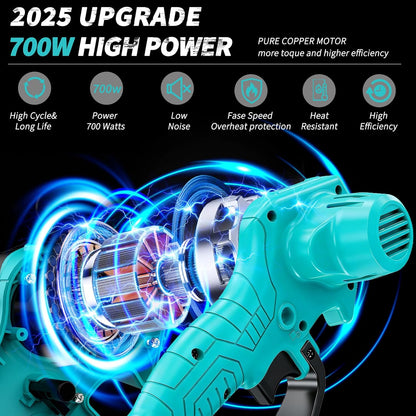 2-in-1 6 IN Electric Pole Saw & Mini Chainsaw, Cordless Battery Pole Saws for Tree Trimming, 21V Cordless Battery Chainsaw Powered with 2 Batteries, Lightweight Tree Trimming Tool for Small Branches