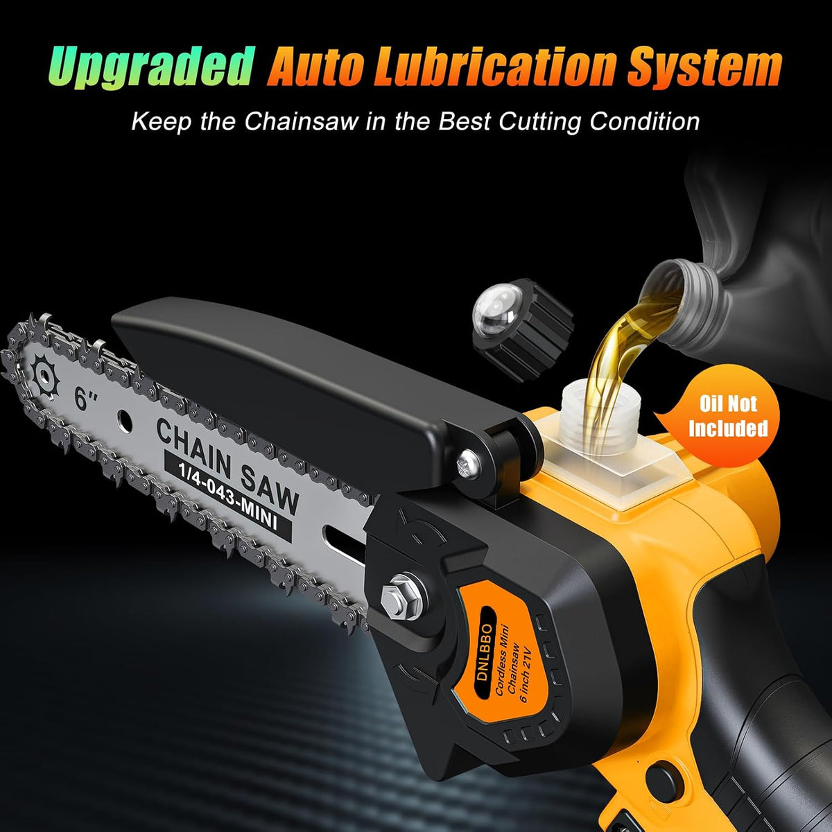 2-in-1 6 IN Electric Pole Saw & Mini Chainsaw, Cordless Battery Pole Saws for Tree Trimming, 21V Cordless Battery Chainsaw Powered with 2 Batteries, Lightweight Tree Trimming Tool for Small Branches