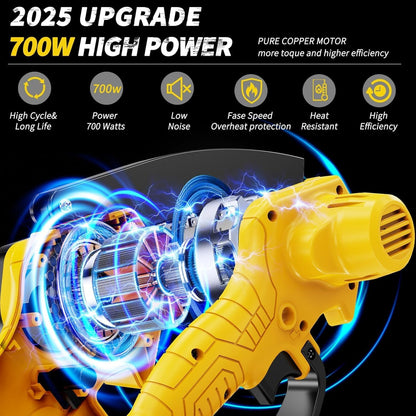 2-in-1 6 IN Electric Pole Saw & Mini Chainsaw, Cordless Battery Pole Saws for Tree Trimming, 21V Cordless Battery Chainsaw Powered with 2 Batteries, Lightweight Tree Trimming Tool for Small Branches