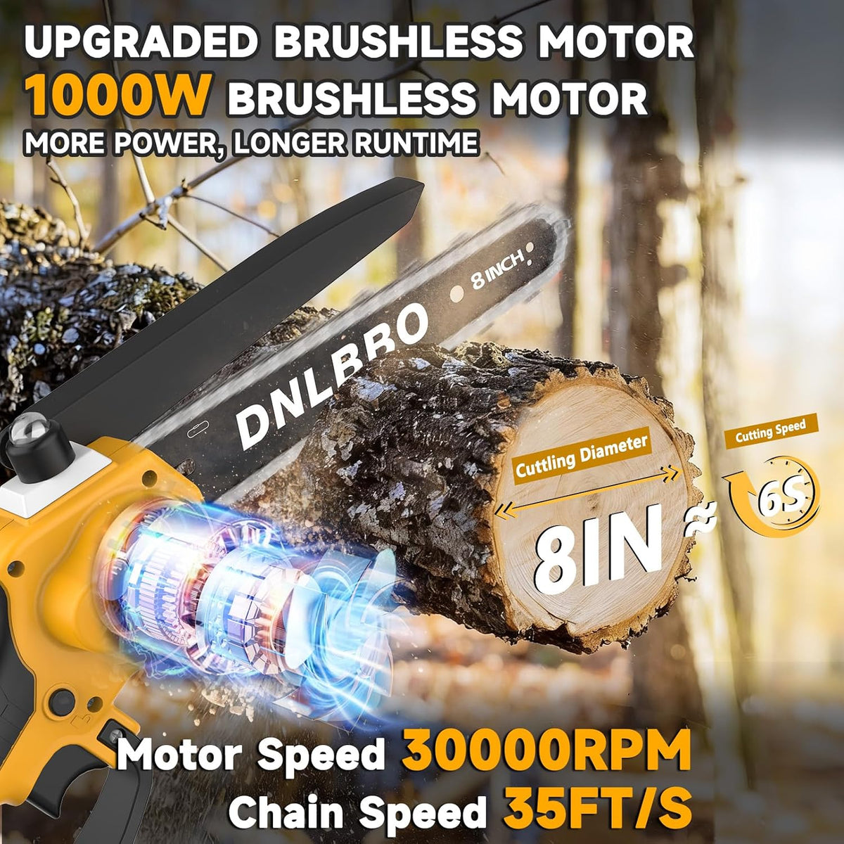 2-in-1 6 IN Electric Pole Saw & Mini Chainsaw, Cordless Battery Pole Saws for Tree Trimming, 21V Cordless Battery Chainsaw Powered with 2 Batteries, Lightweight Tree Trimming Tool for Small Branches