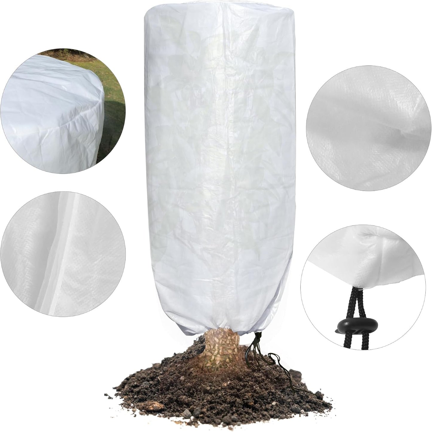 Plant Covers Freeze Protection 0.95oz H108''xW96'' Shrub Jacket - Frost Blanket for Harsh Weather Resistance & Season Extension