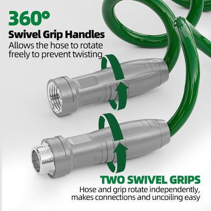 3/8" Lightweight Coil Garden Hose 50 FT, EVA Flexible Water Hose
