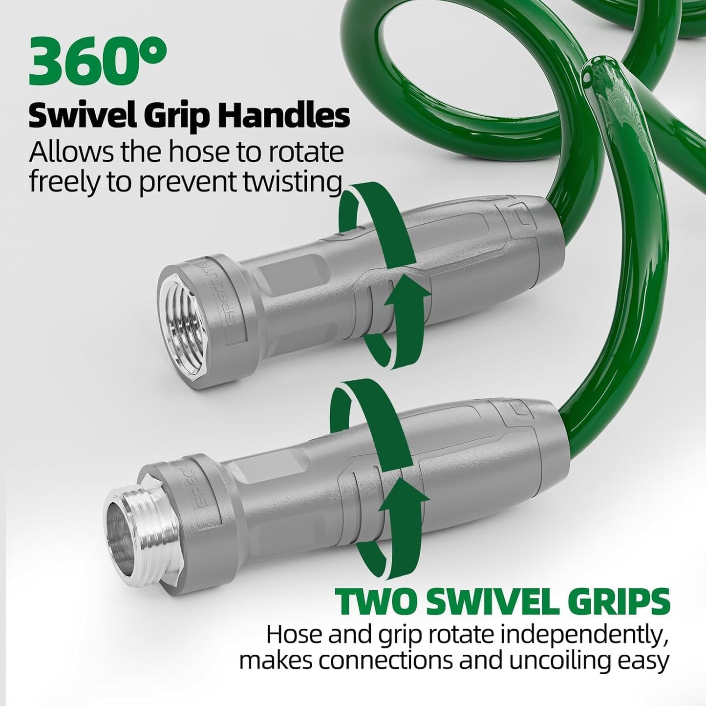 3/8" Lightweight Coil Garden Hose 50 FT, EVA Flexible Water Hose