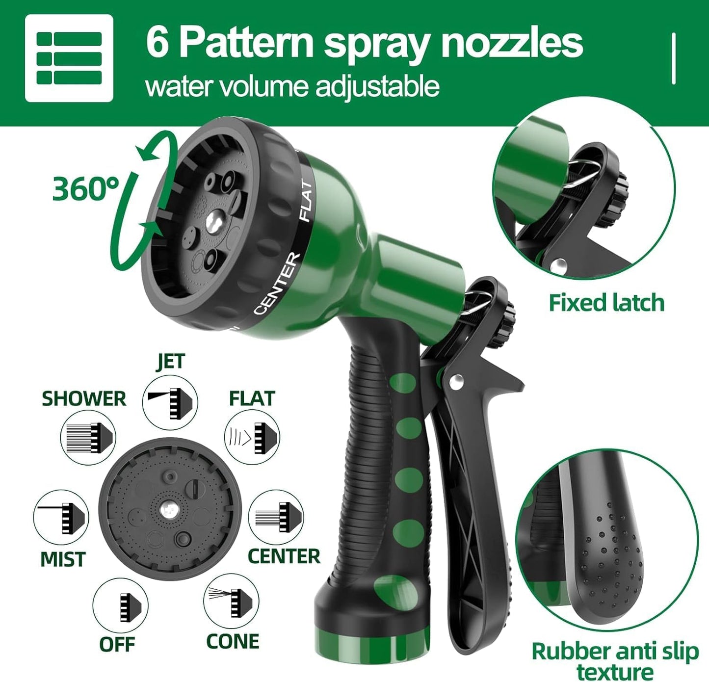3/8" Lightweight Coil Garden Hose 50 FT, EVA Flexible Water Hose