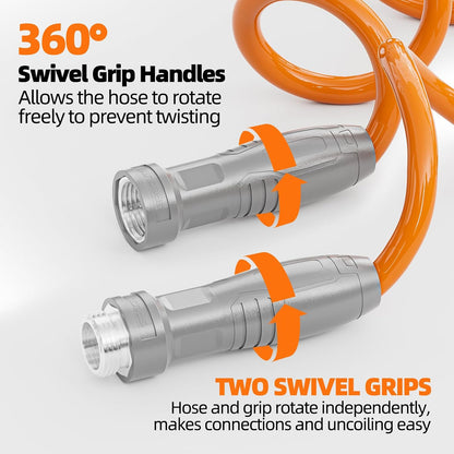 3/8" Lightweight Coil Garden Hose 50 FT, EVA Flexible Water Hose