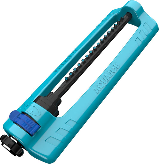 Oscillating Sprinkler with Adjustable Spray, 16 Clog-Resistant Nozzles, Metal Base & 3600 Square Foot Coverage, Compatible with Garden Hoses