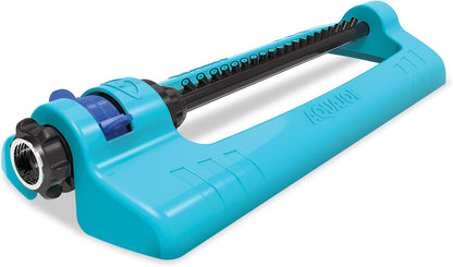 Oscillating Sprinkler with Adjustable Spray, 16 Clog-Resistant Nozzles, Metal Base & 3600 Square Foot Coverage, Compatible with Garden Hoses