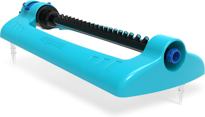 Oscillating Sprinkler with Adjustable Spray, 16 Clog-Resistant Nozzles, Metal Base & 3600 Square Foot Coverage, Compatible with Garden Hoses
