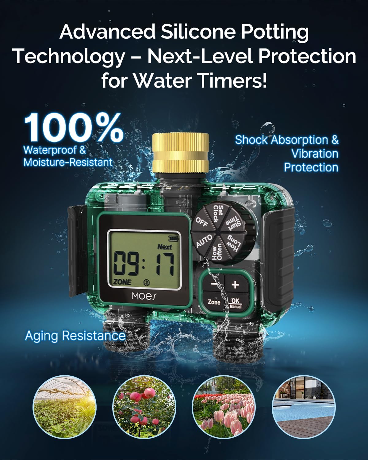 2 Zone Sprinkler Timer for Garden Hose,Brass Inlet Water Timer