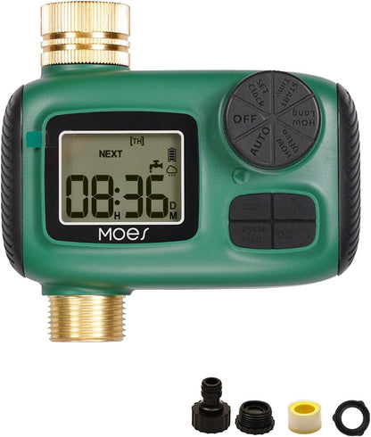 2 Zone Sprinkler Timer for Garden Hose,Brass Inlet Water Timer