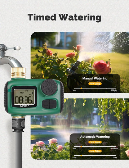 2 Zone Sprinkler Timer for Garden Hose,Brass Inlet Water Timer