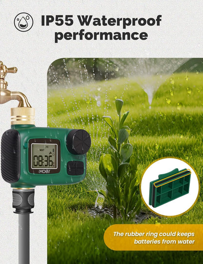 2 Zone Sprinkler Timer for Garden Hose,Brass Inlet Water Timer