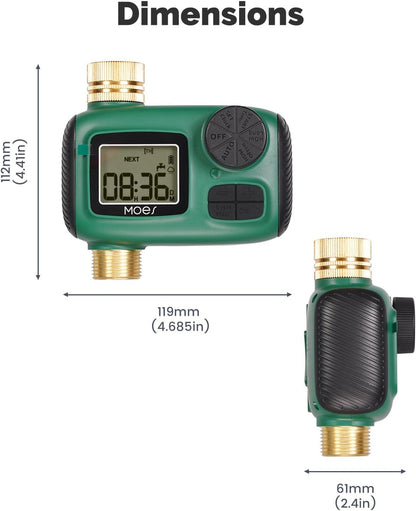 2 Zone Sprinkler Timer for Garden Hose,Brass Inlet Water Timer