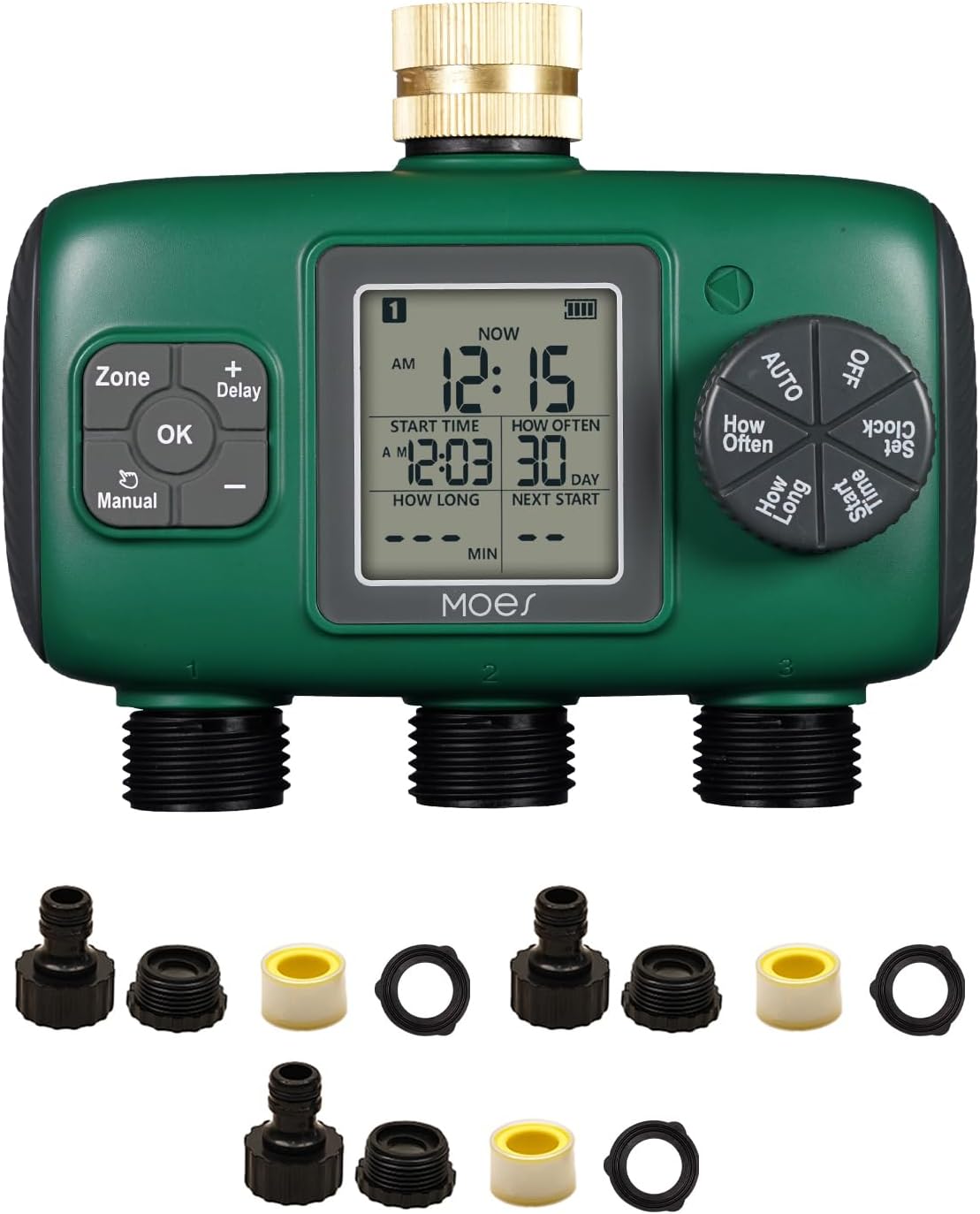 2 Zone Sprinkler Timer for Garden Hose,Brass Inlet Water Timer