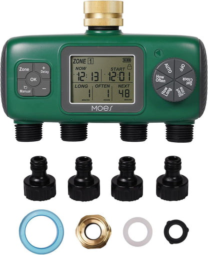 2 Zone Sprinkler Timer for Garden Hose,Brass Inlet Water Timer