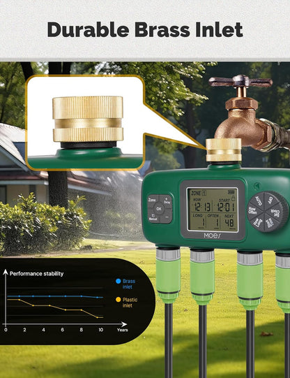 2 Zone Sprinkler Timer for Garden Hose,Brass Inlet Water Timer