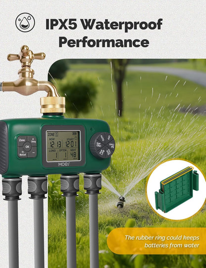 2 Zone Sprinkler Timer for Garden Hose,Brass Inlet Water Timer