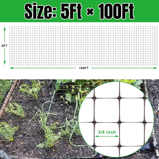 Bird Netting Deer Fence Netting 5 x 100FT Heavy Duty Garden Netting