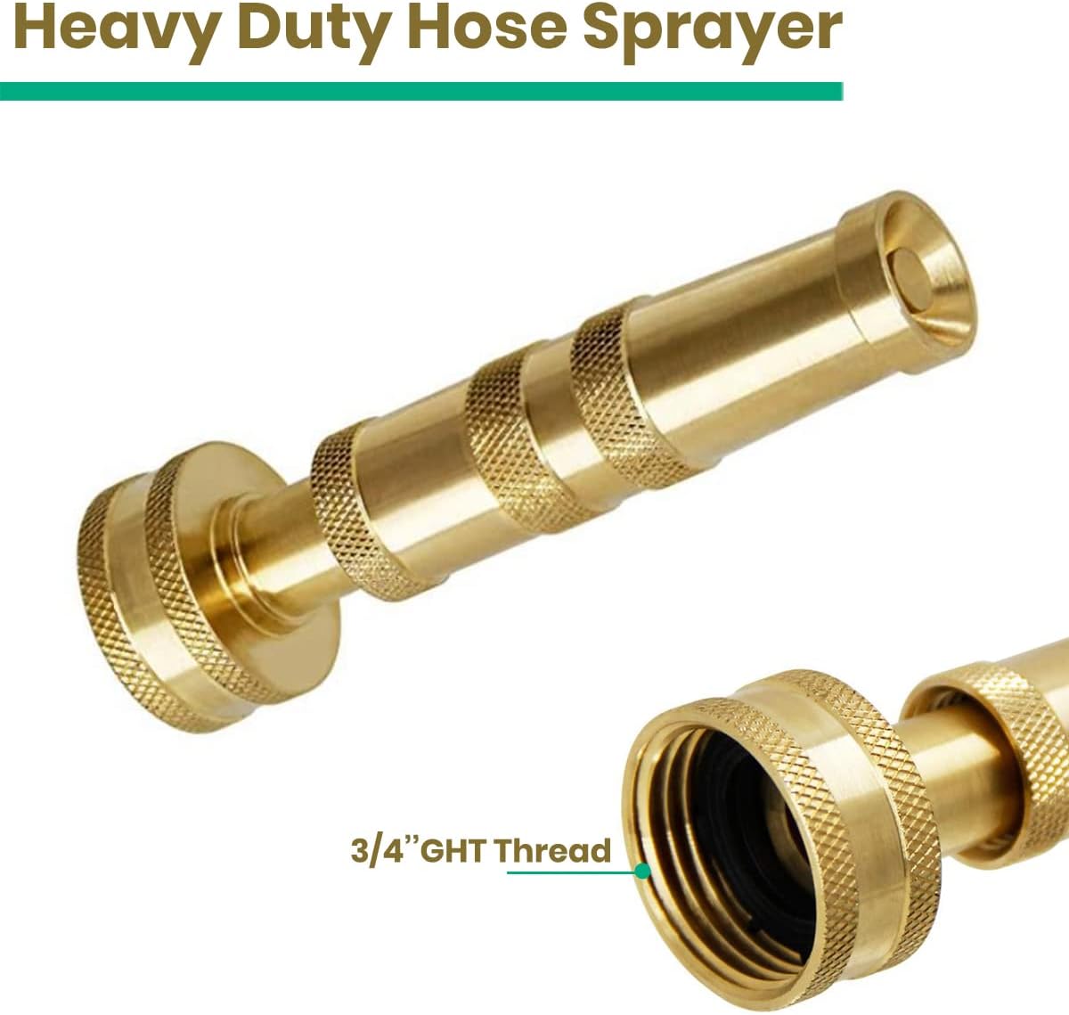 Garden Hose Nozzle, High Pressure Water Hose Nozzle Sprayer Head,fits 3/4” Garden Hose Thread,for Lawn & Garden,Washing Cars,Watering Garden,Cleaning,Showering Dogs&Pets