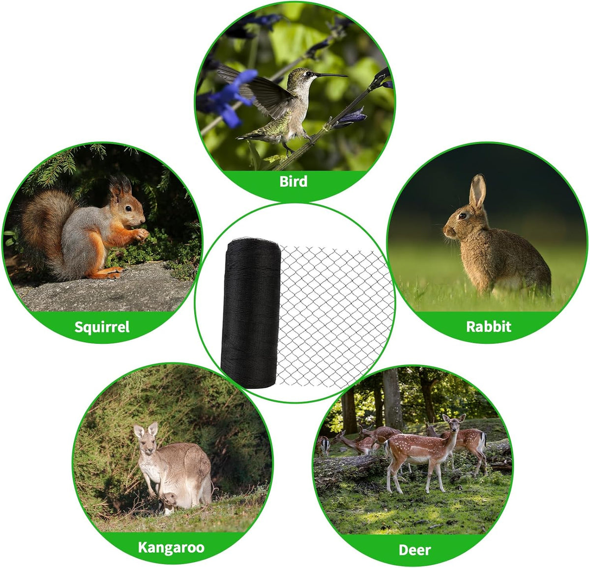 15x15 FT Bird Netting, 1/2" Mesh, Heavy Duty Garden Netting