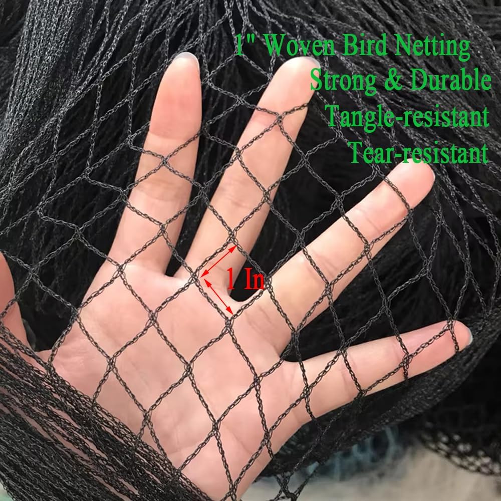 15x15 FT Bird Netting, 1/2" Mesh, Heavy Duty Garden Netting