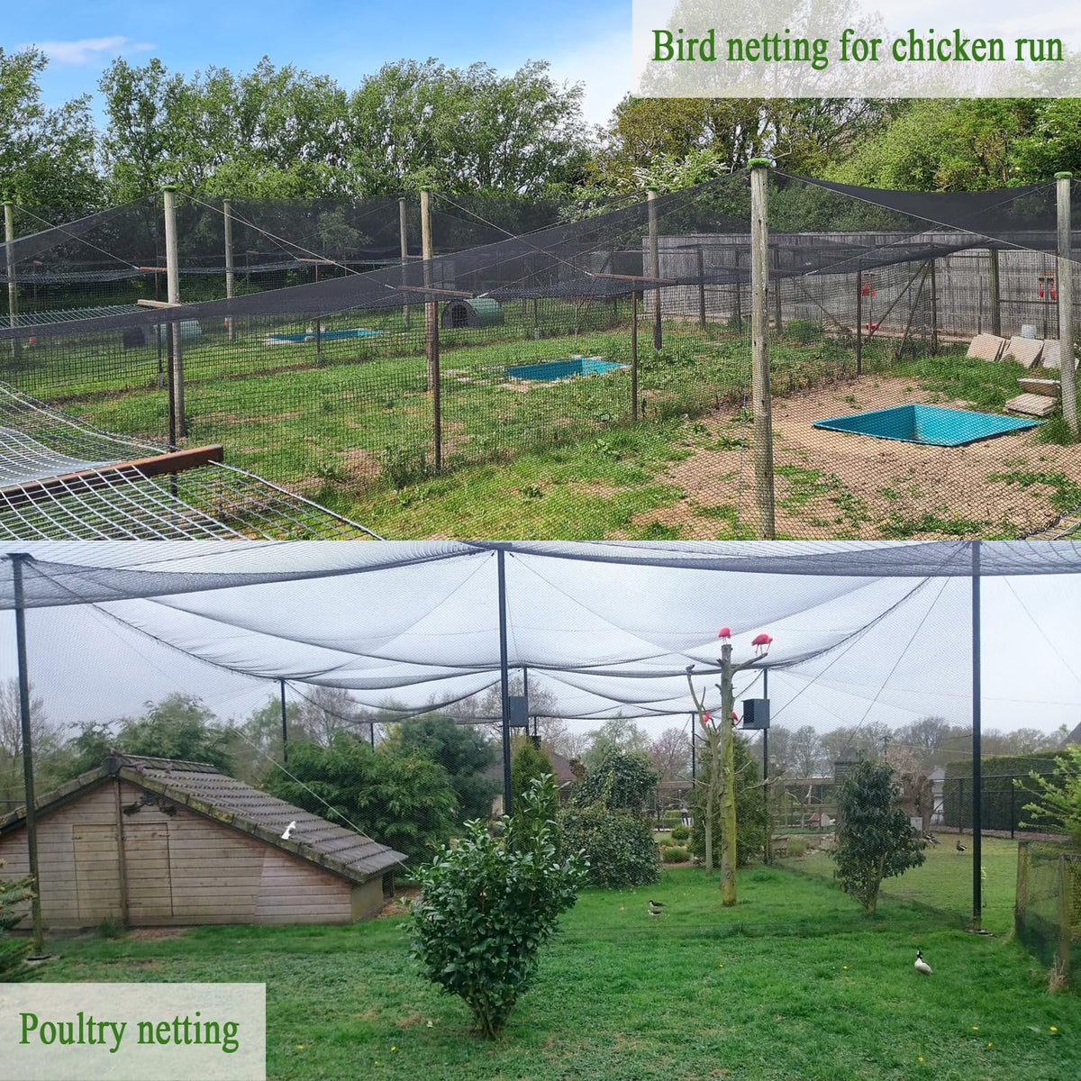 15x15 FT Bird Netting, 1/2" Mesh, Heavy Duty Garden Netting