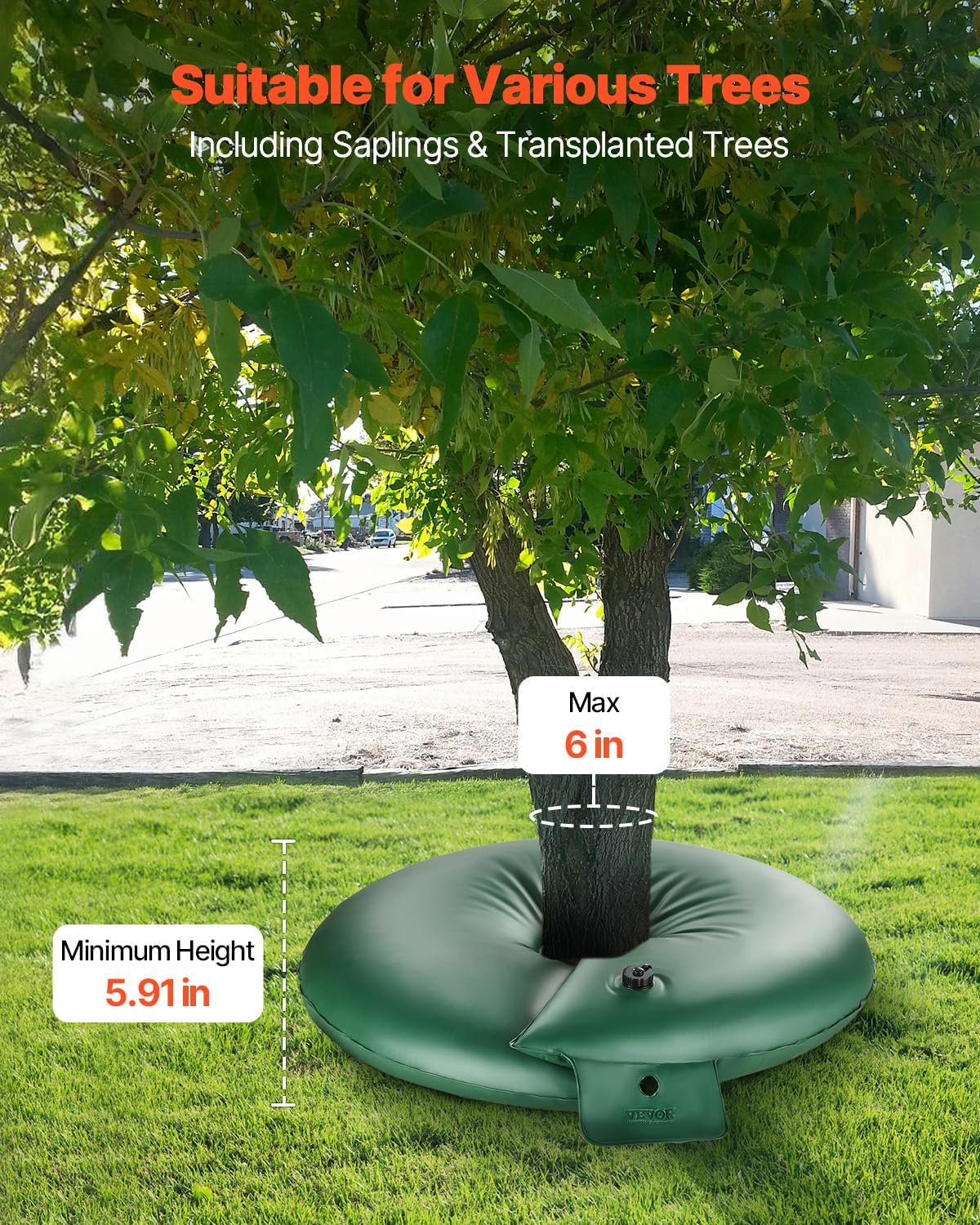 Tree Watering Bag Slow Release, 4 Pack 20 Gallons Tree Watering Bags/Ring, Reusable Refillable Tree Irrigation Ring Water Bags, Heavy Duty Watering System for Shrub Tree Root Drip Irrigation