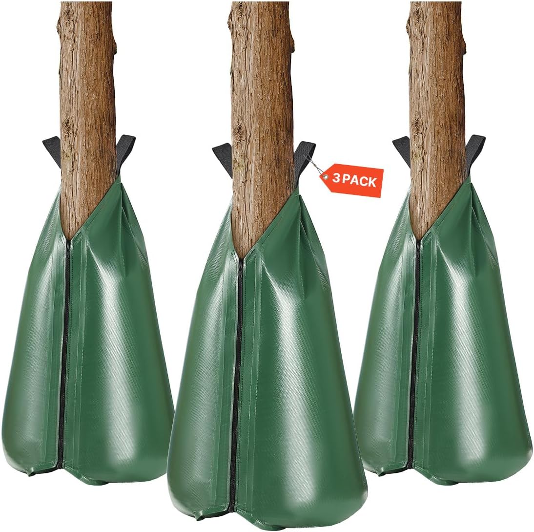 Tree Watering Bag Slow Release, 4 Pack 20 Gallons Tree Watering Bags/Ring, Reusable Refillable Tree Irrigation Ring Water Bags, Heavy Duty Watering System for Shrub Tree Root Drip Irrigation