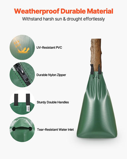 Tree Watering Bag Slow Release, 4 Pack 20 Gallons Tree Watering Bags/Ring, Reusable Refillable Tree Irrigation Ring Water Bags, Heavy Duty Watering System for Shrub Tree Root Drip Irrigation