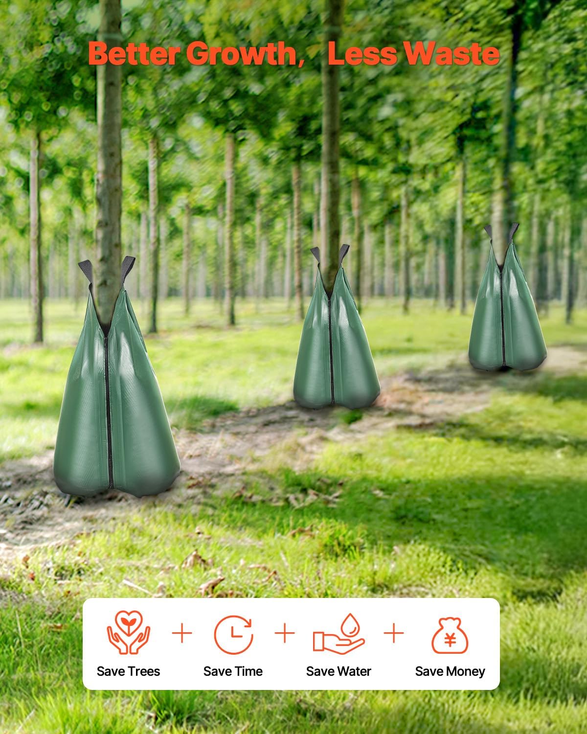 Tree Watering Bag Slow Release, 4 Pack 20 Gallons Tree Watering Bags/Ring, Reusable Refillable Tree Irrigation Ring Water Bags, Heavy Duty Watering System for Shrub Tree Root Drip Irrigation