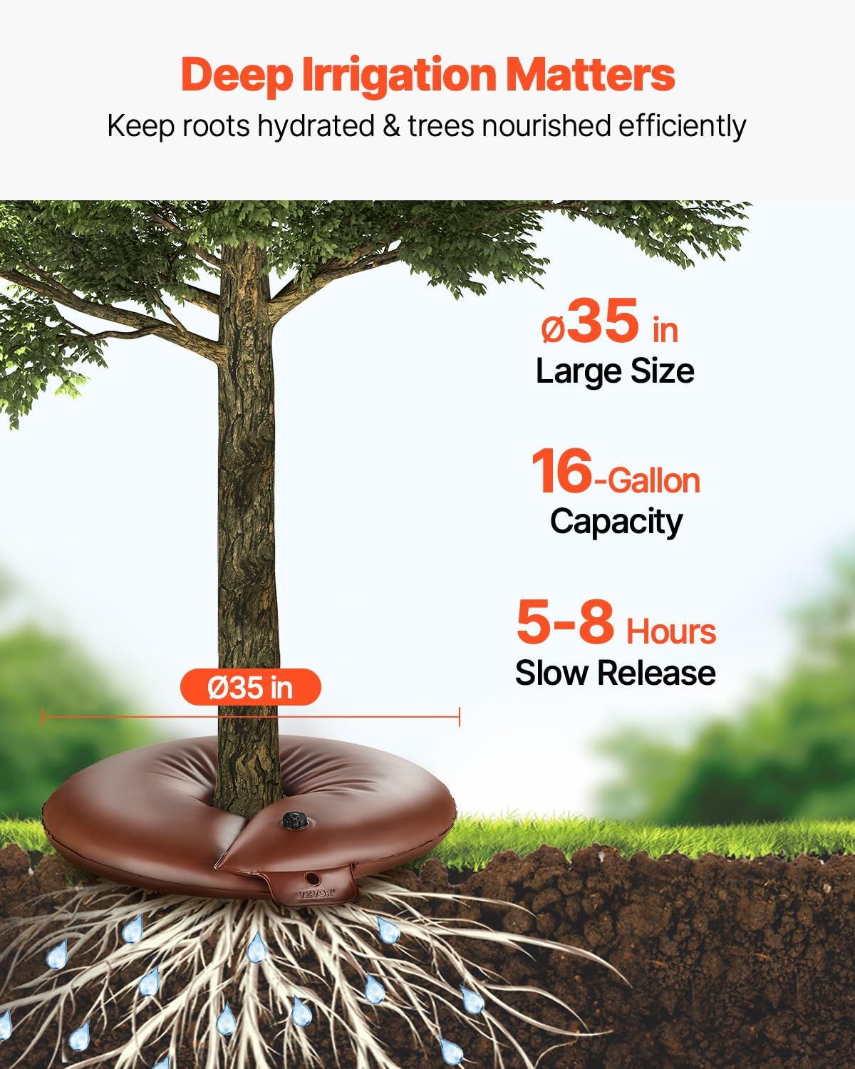 Tree Watering Bag Slow Release, 4 Pack 20 Gallons Tree Watering Bags/Ring, Reusable Refillable Tree Irrigation Ring Water Bags, Heavy Duty Watering System for Shrub Tree Root Drip Irrigation