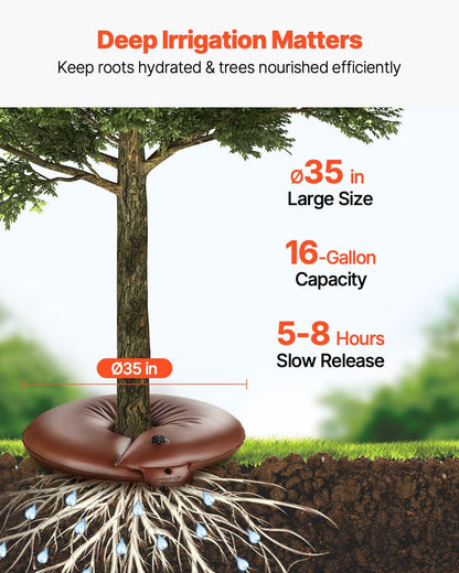 Tree Watering Bag Slow Release, 4 Pack 20 Gallons Tree Watering Bags/Ring, Reusable Refillable Tree Irrigation Ring Water Bags, Heavy Duty Watering System for Shrub Tree Root Drip Irrigation