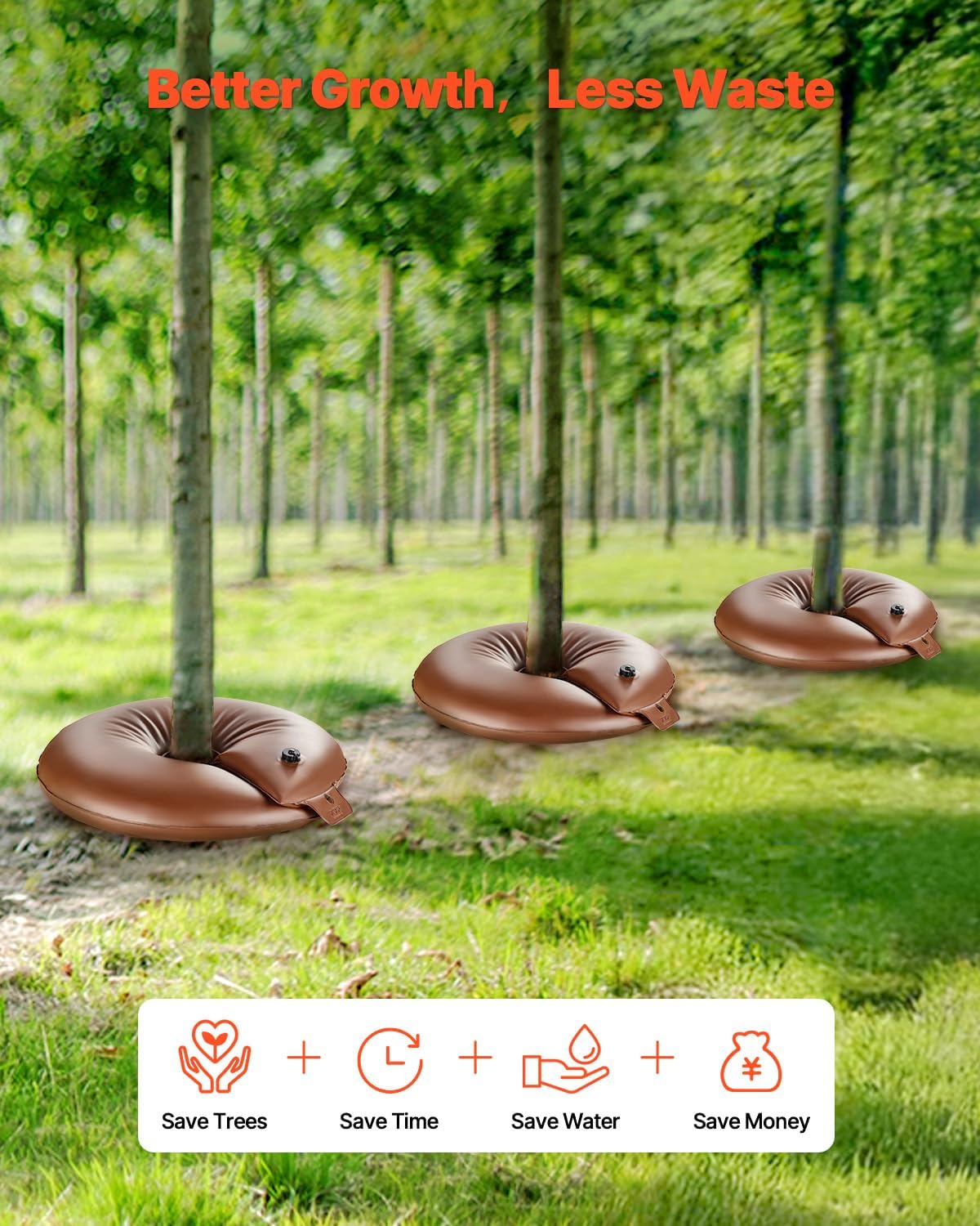 Tree Watering Bag Slow Release, 4 Pack 20 Gallons Tree Watering Bags/Ring, Reusable Refillable Tree Irrigation Ring Water Bags, Heavy Duty Watering System for Shrub Tree Root Drip Irrigation