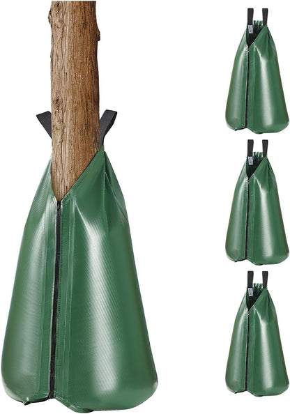 Tree Watering Bag Slow Release, 4 Pack 20 Gallons Tree Watering Bags/Ring, Reusable Refillable Tree Irrigation Ring Water Bags, Heavy Duty Watering System for Shrub Tree Root Drip Irrigation