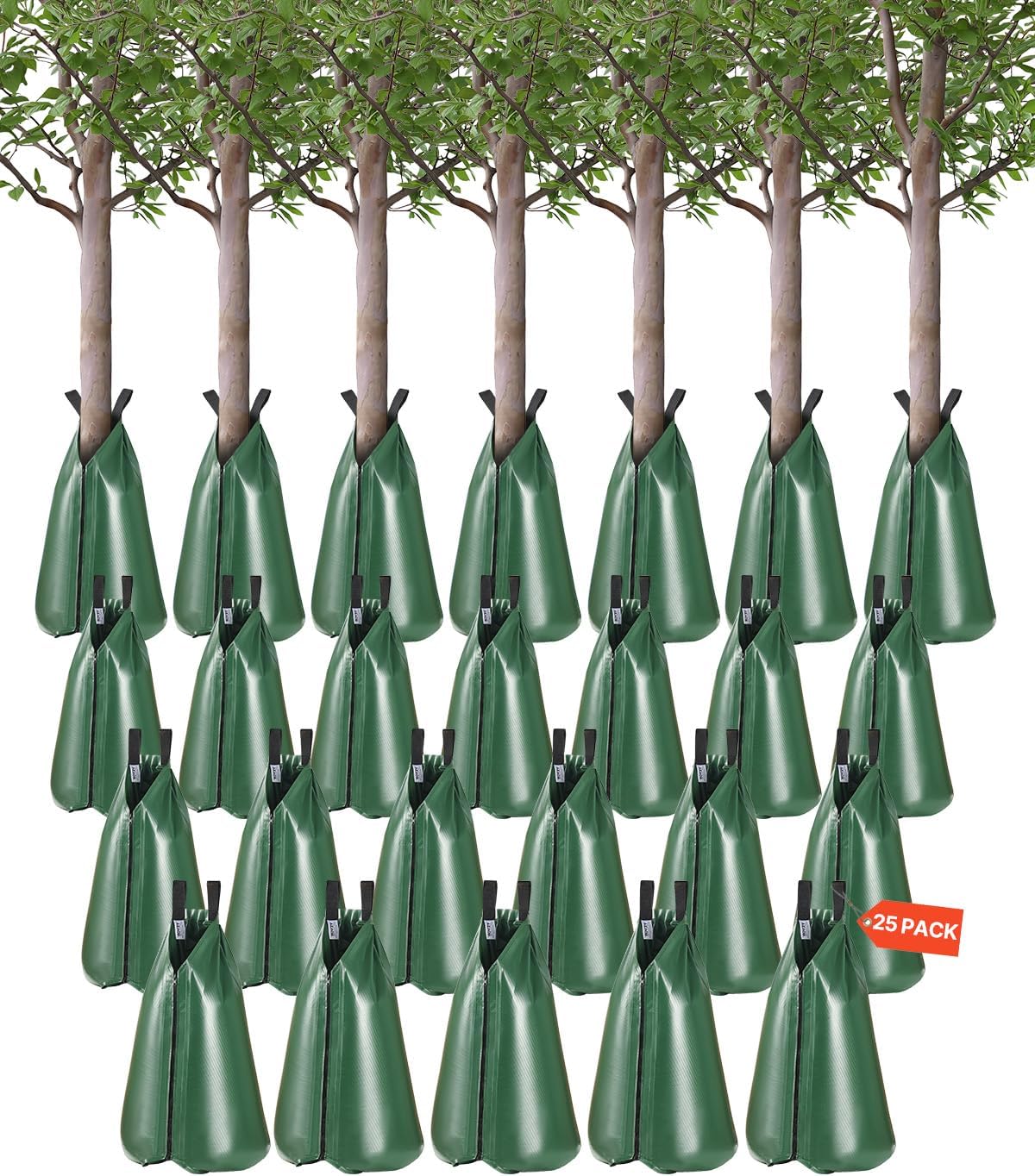 Tree Watering Bag Slow Release, 4 Pack 20 Gallons Tree Watering Bags/Ring, Reusable Refillable Tree Irrigation Ring Water Bags, Heavy Duty Watering System for Shrub Tree Root Drip Irrigation