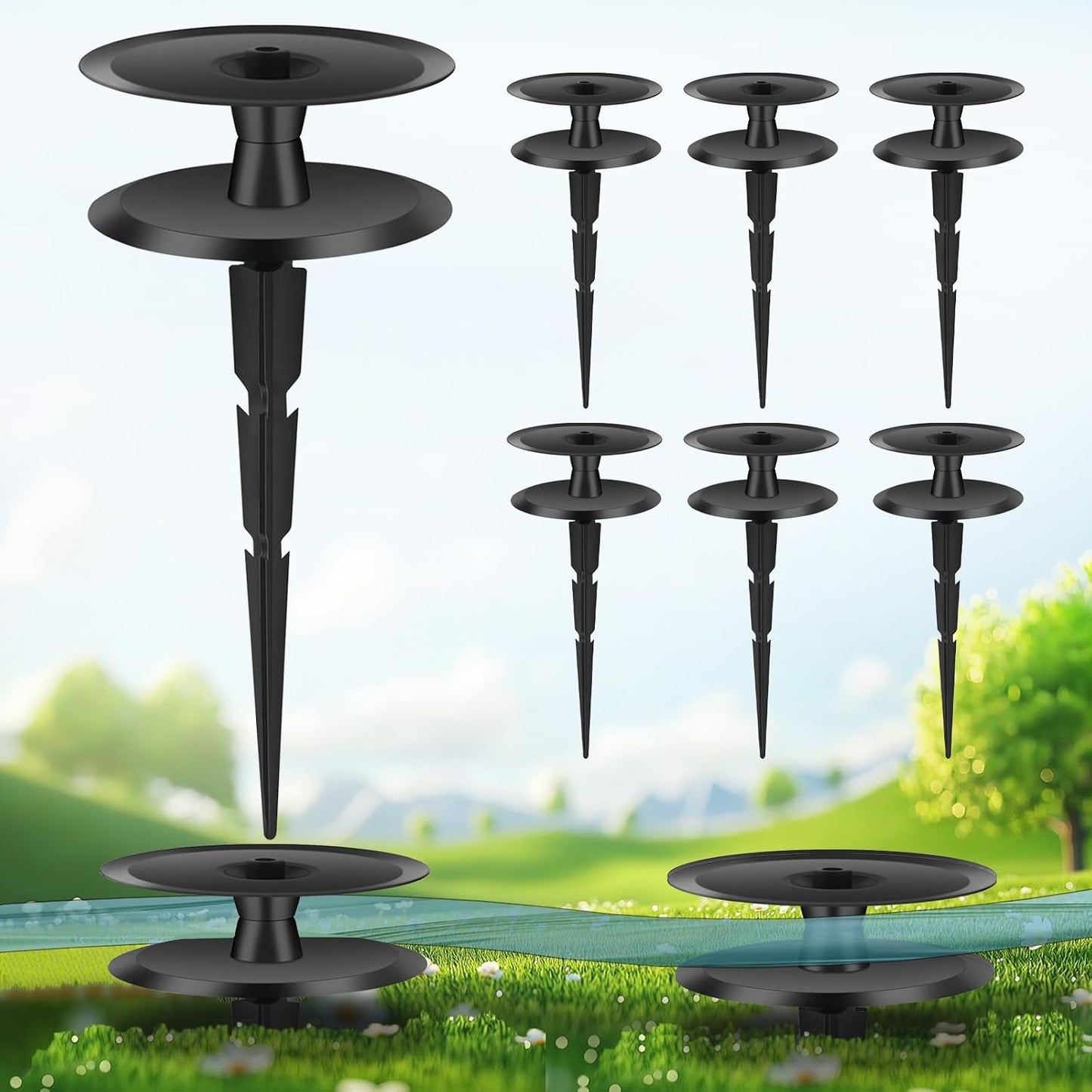 2PCS Metal Garden Hose Guide Spike, Hose Guides for Garden Heavy Duty, Cast Iron Garden Hose Guides for Outside, Rustproof Coated Hose Guide Stakes for Lawn & Yard, Plant & Flower Bed Protection