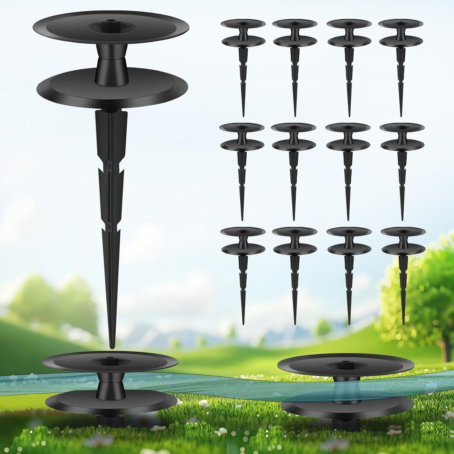 2PCS Metal Garden Hose Guide Spike, Hose Guides for Garden Heavy Duty, Cast Iron Garden Hose Guides for Outside, Rustproof Coated Hose Guide Stakes for Lawn & Yard, Plant & Flower Bed Protection