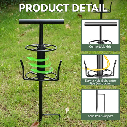 2PCS Metal Garden Hose Guide Spike, Hose Guides for Garden Heavy Duty, Cast Iron Garden Hose Guides for Outside, Rustproof Coated Hose Guide Stakes for Lawn & Yard, Plant & Flower Bed Protection