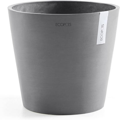 Amsterdam Round Flower Planter, Grey, 10"