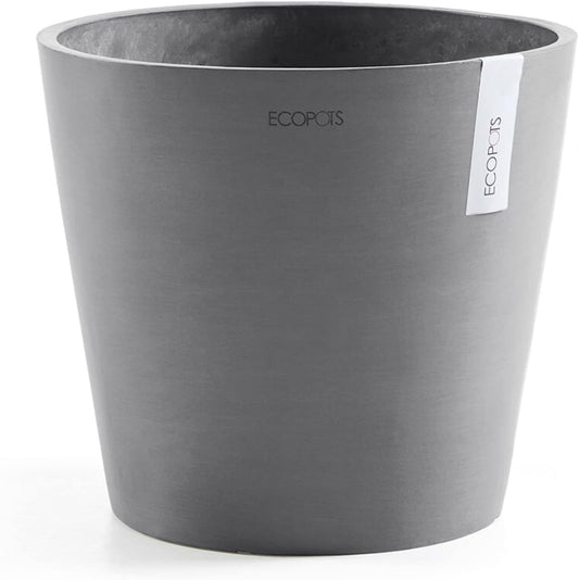 Amsterdam Round Flower Planter, Grey, 10"