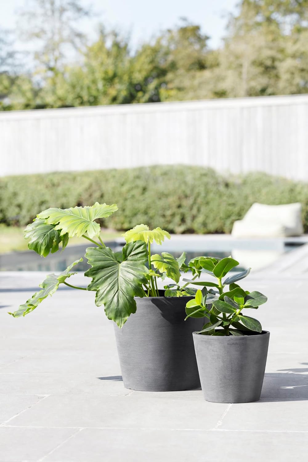 Amsterdam Round Flower Planter, Grey, 10"
